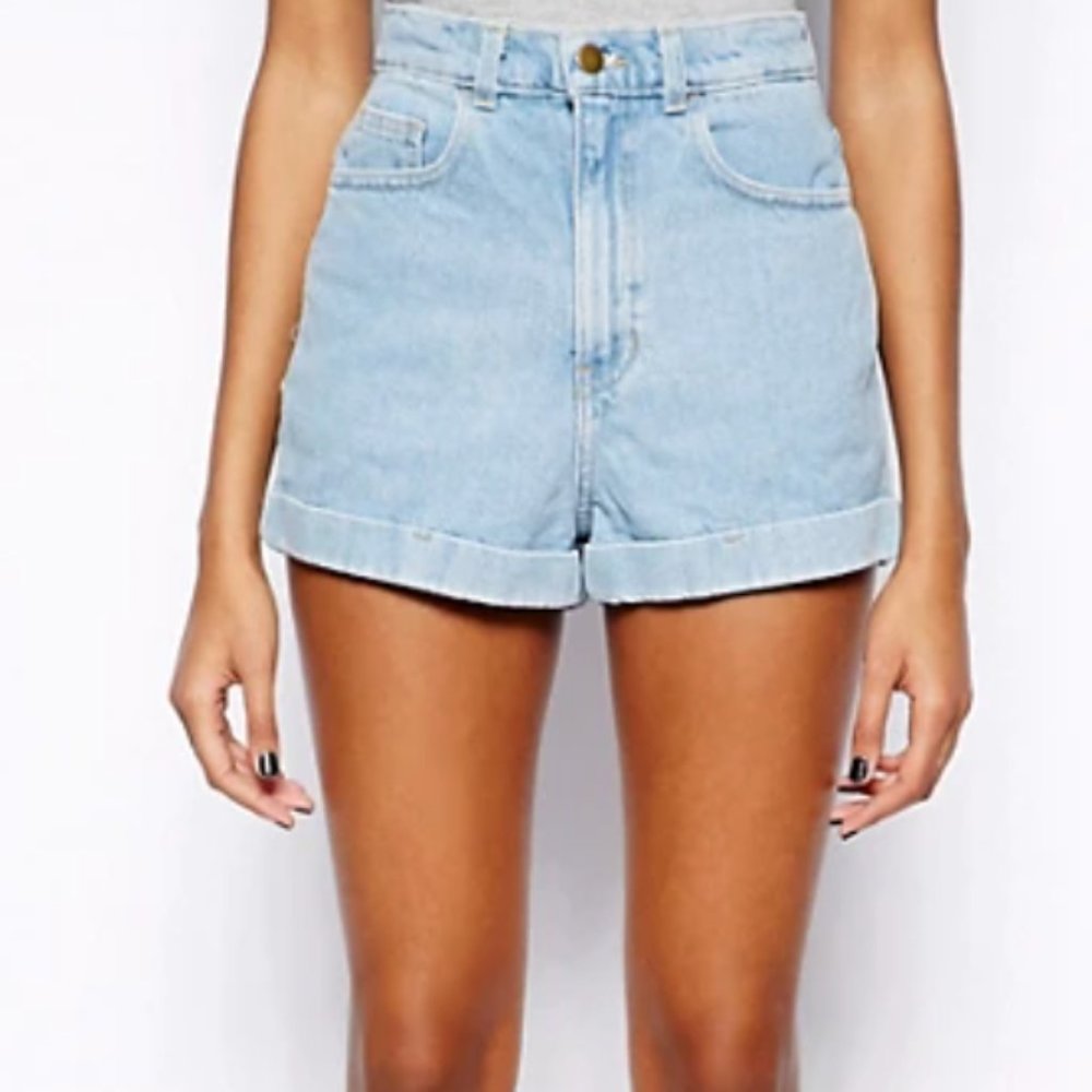 american apparel high waisted jean shorts